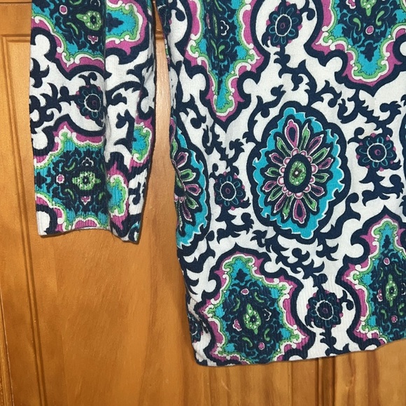Talbots Medium Petite Patterned Cotton and Rayon Cardigan - Picture 5 of 10